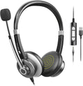 USB Headset with Microphone, 3.5mm Jack On-Ear Wired Headphones with Mic, Volume Control M695078
