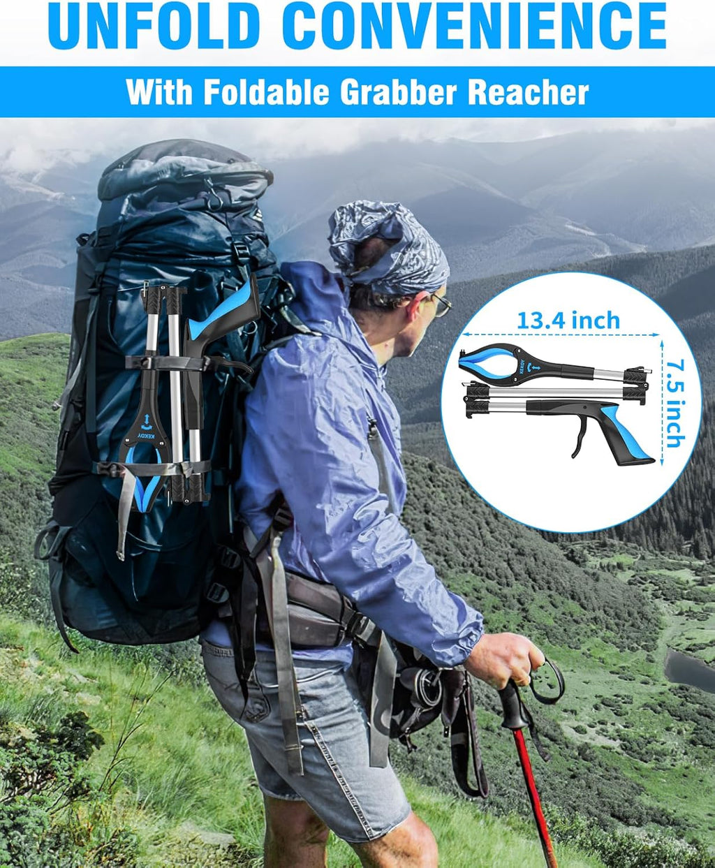 36" & 40" Foldable Grabber with Anti-Slip Rotating Jaw and Magnet O336