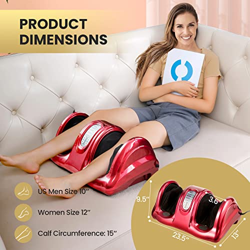 Burgundy Shiatsu Foot and Calf Massager Machine K686