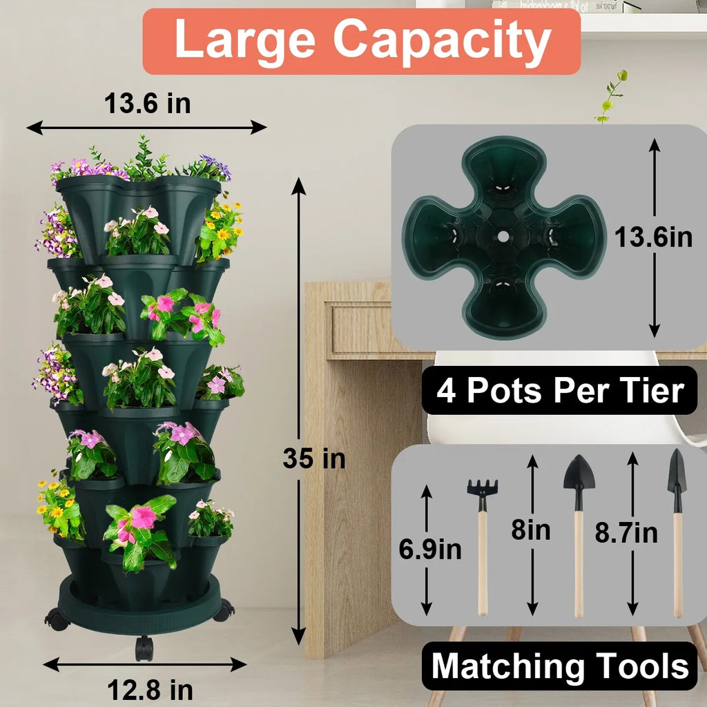 4 Tier Stackable Garden Planter E212