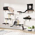 Black 7-in-1 Wall Mounted Cat Climber Set Y144