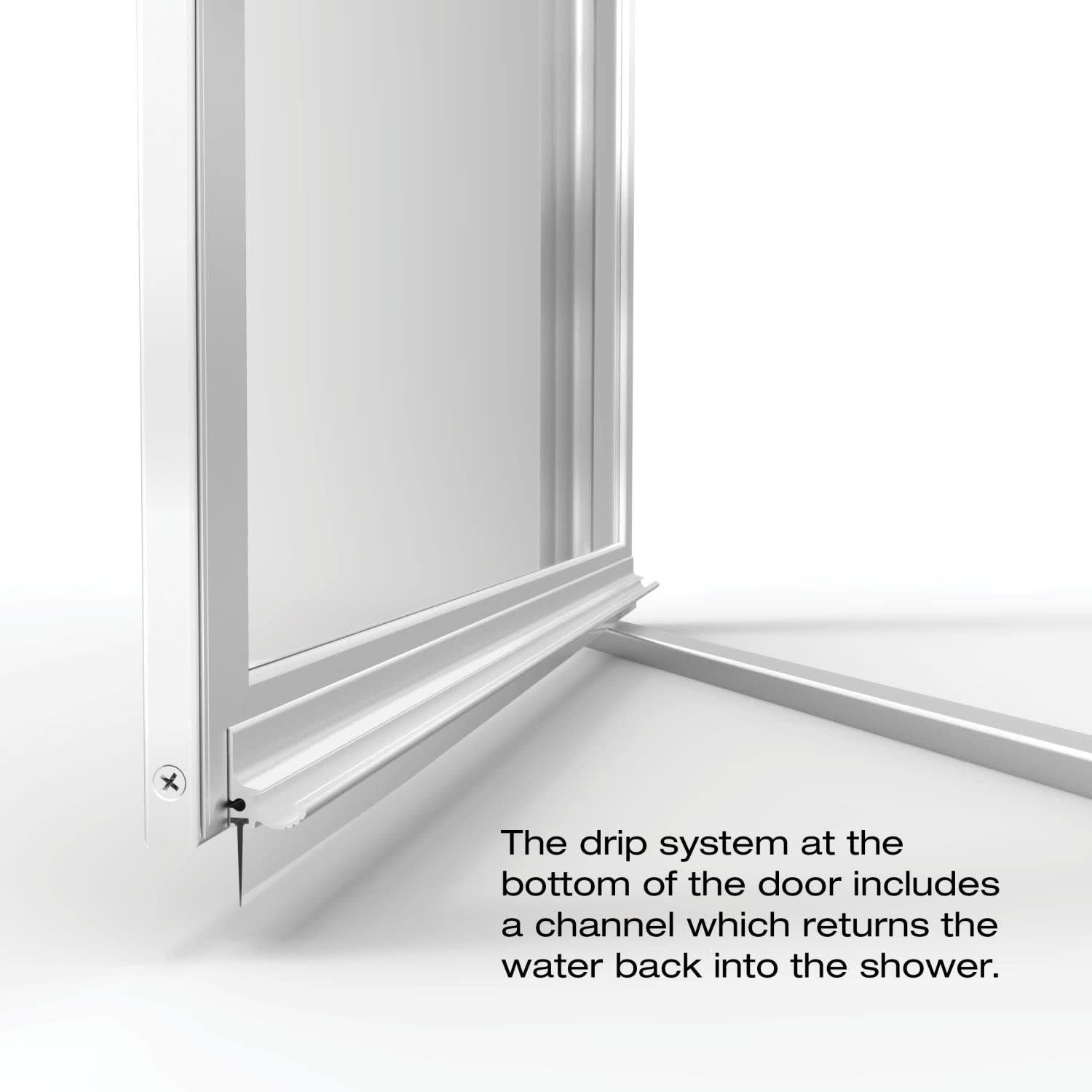 Pivot Framed Shower Door with Silver F301
