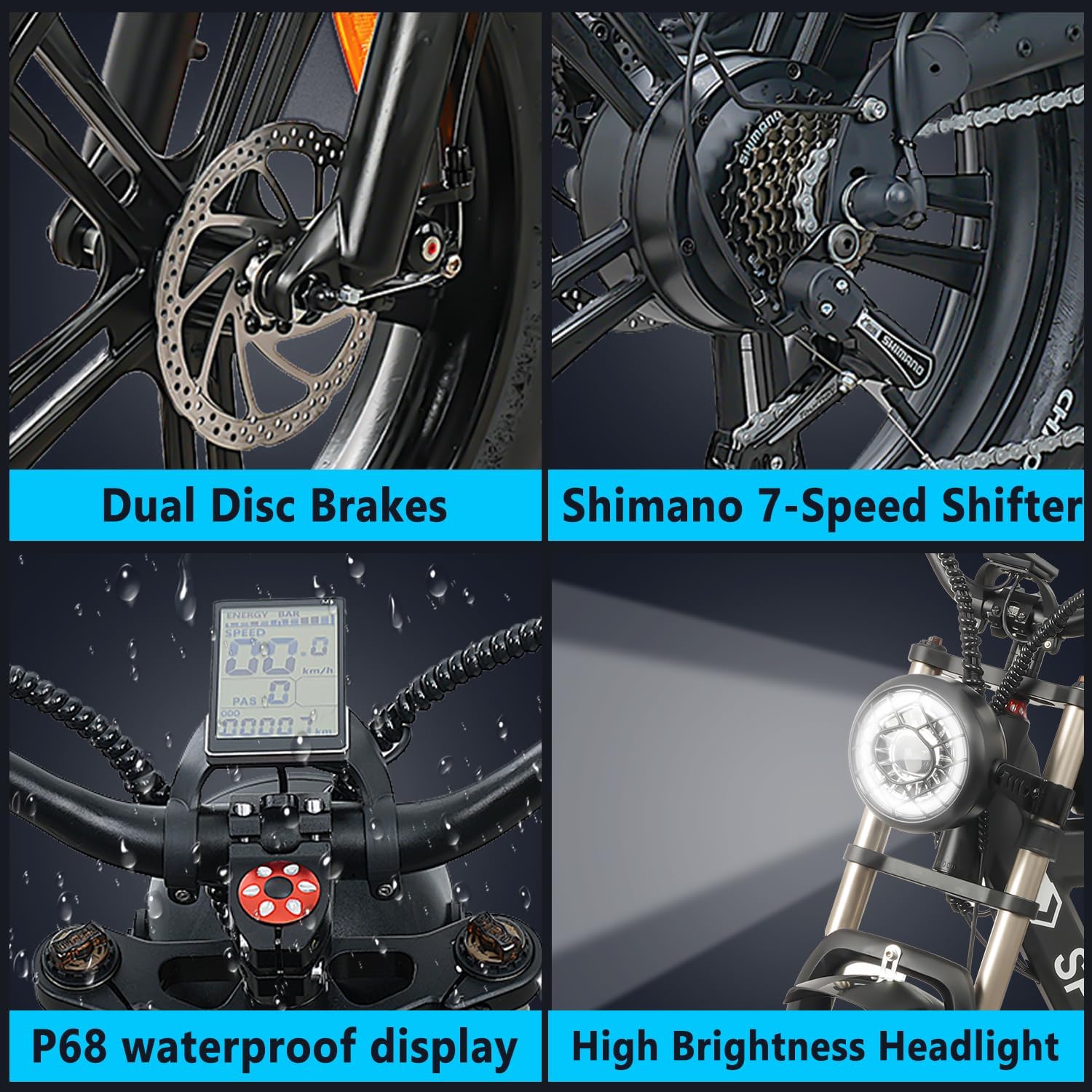 20" Fat Tire Electric Bike with 48V 20Ah Battery Q90341