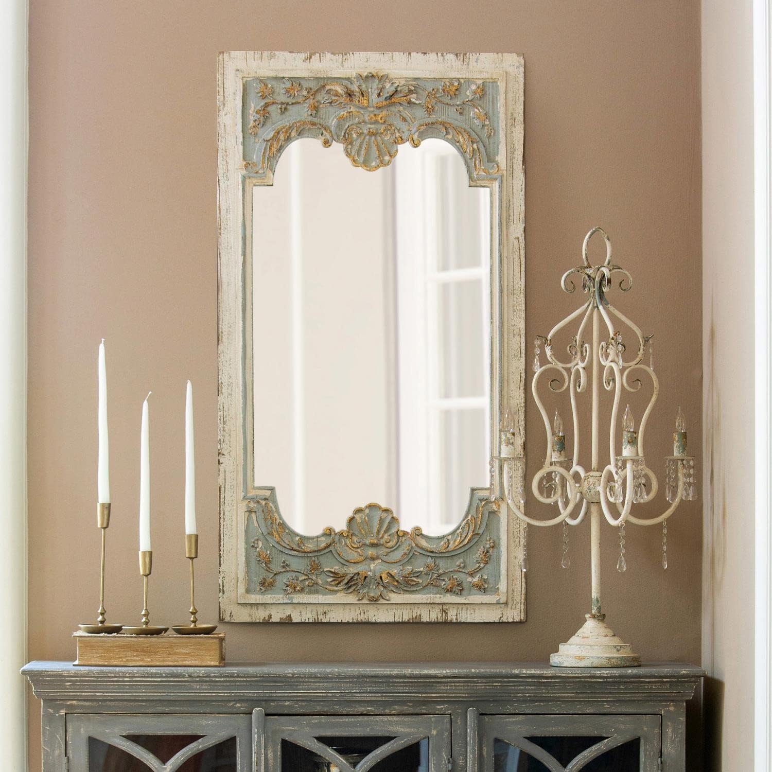 Carved Wood Mirror Y56551