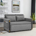Gray Velvet Convertible Sofa with Pull Out Bed K844