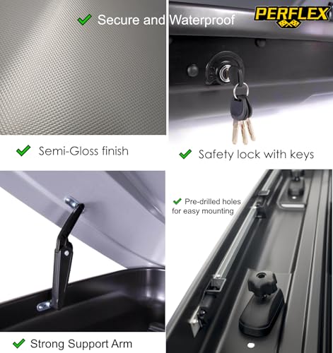Large 17.7 Cubic Feet White Rooftop Cargo Box Carrier V8470