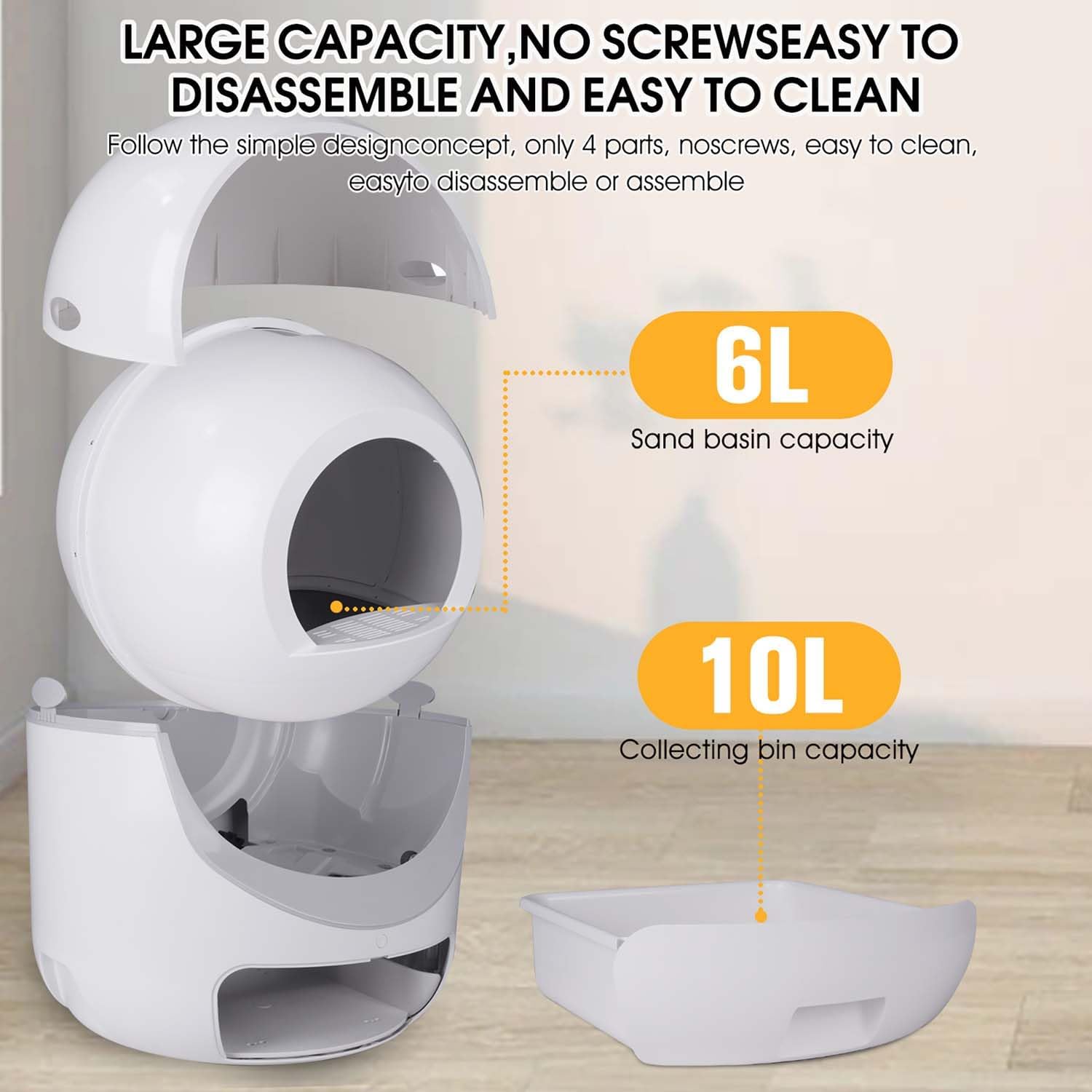 Automatic Self Cleaning Litter Box with Odor Removal and APP Control X806839