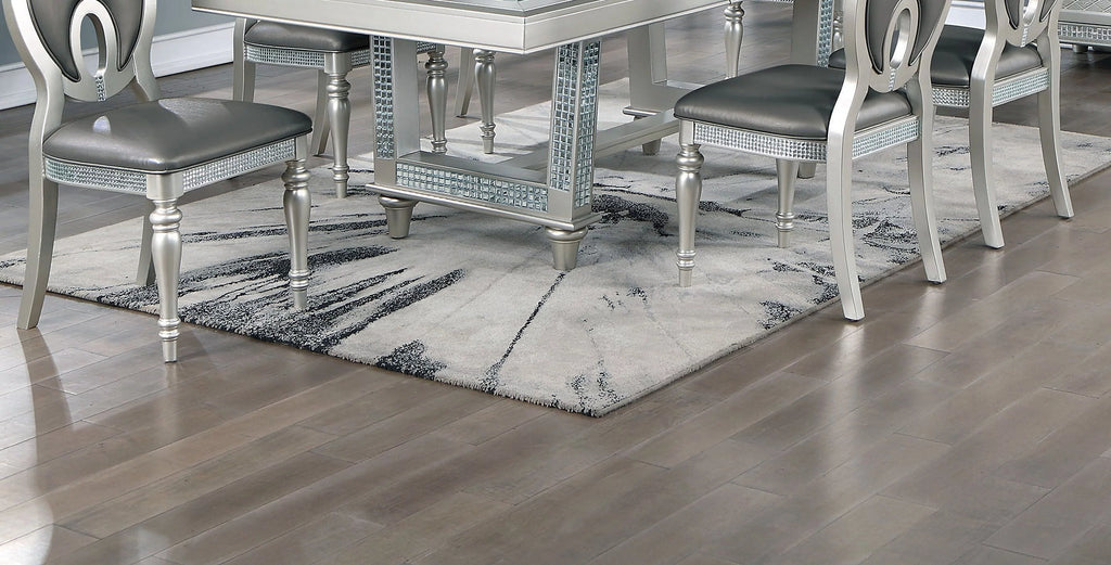 Silver Hue Glass Rectangle Dining Table N892