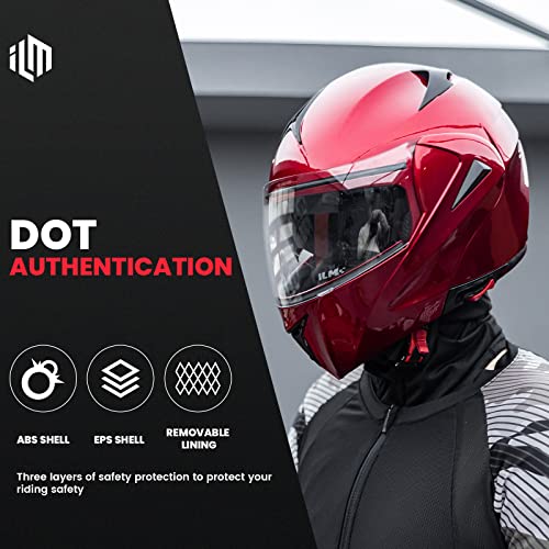 Modular Dual Visor Flip-up Full Face Motorcycle Helmet DOT C1965