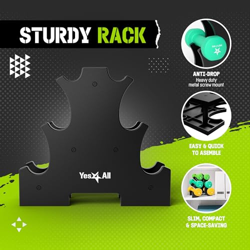 Neoprene Coated Dumbbell Hand Weight Sets with Rack B76428