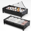 Black Wood 2 Pack Under Bed Storage with Wheels and Removable Lid J340300