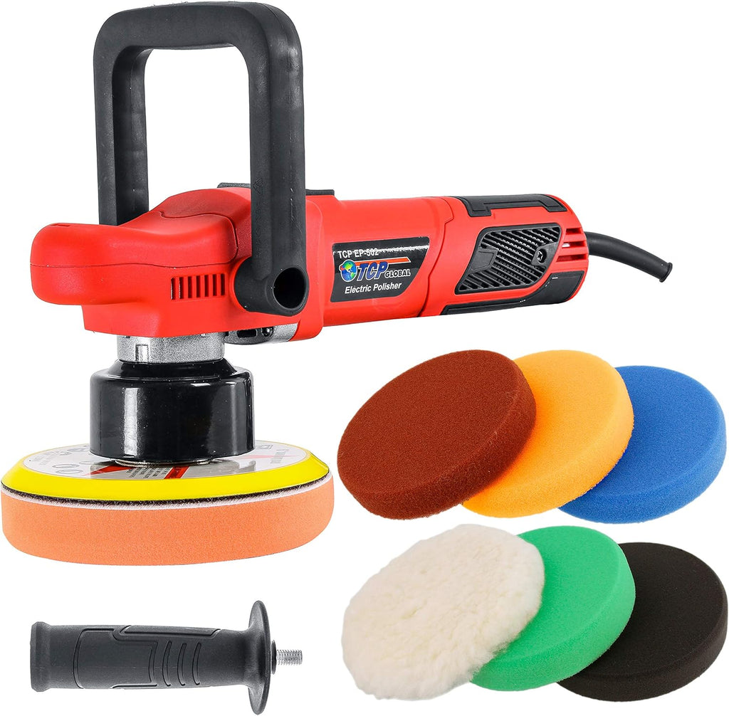 Variable Speed Random Orbit Dual-Action Polisher with 6 Pad Buffing and Polishing Kit O66450