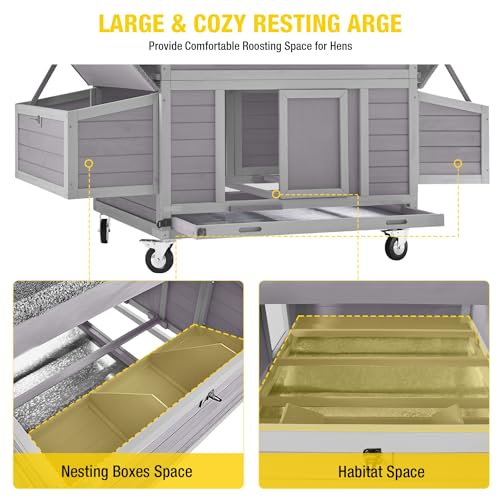 Large Hen House with Nesting Boxes Poultry Cage R684561