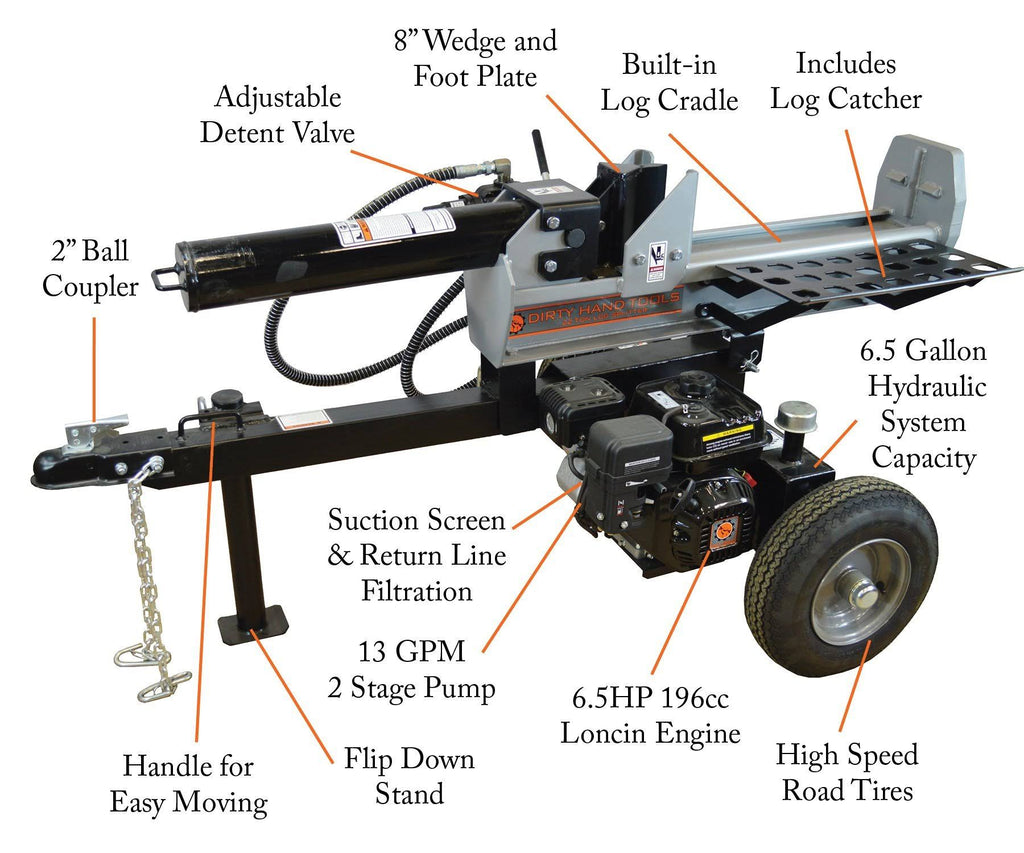 22 Ton Half-Beam Horizontal Vertical Log Splitter E17372