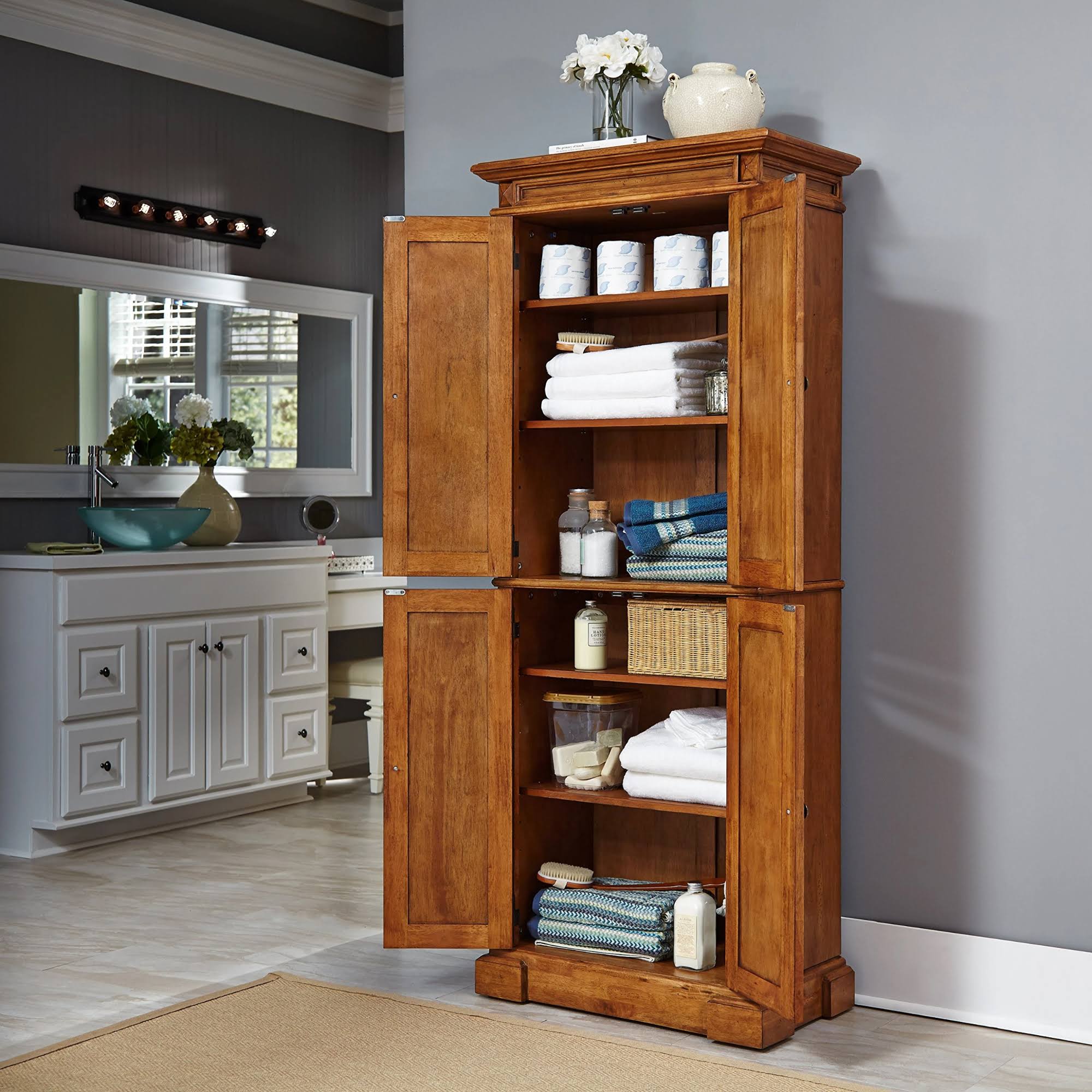 Distressed Oak Pantry E77358