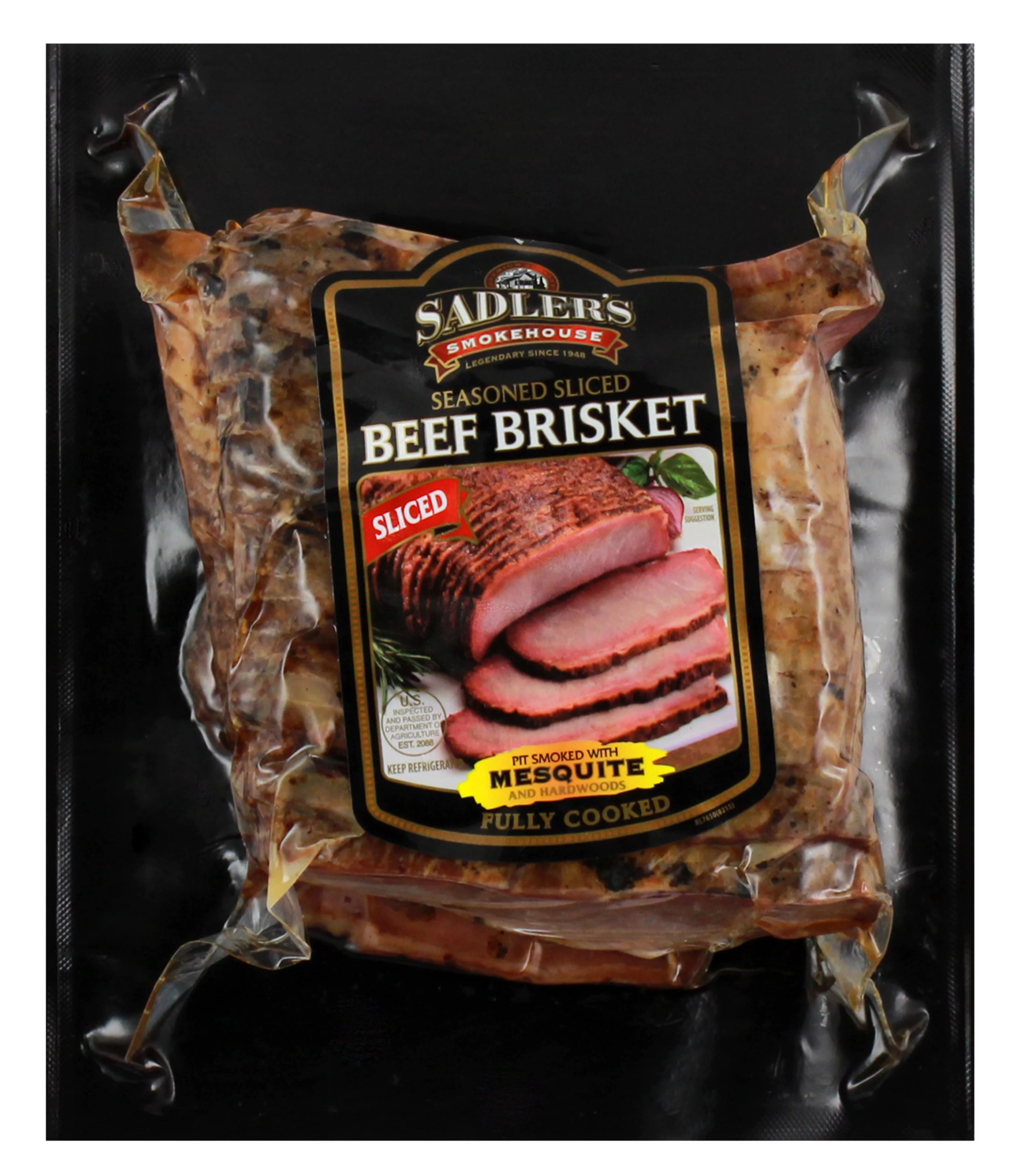 Seasoned Sliced Mesquite Smoked Beef Brisket, 1.5 - 2 lb Plastic Package A3244