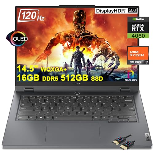 14.5" WQXGA+ OLED 120Hz Gaming Laptop, AMD Ryzen 7 7840HS, 16GB DDR5, 512GB SSD, RTX 4060 Y3819
