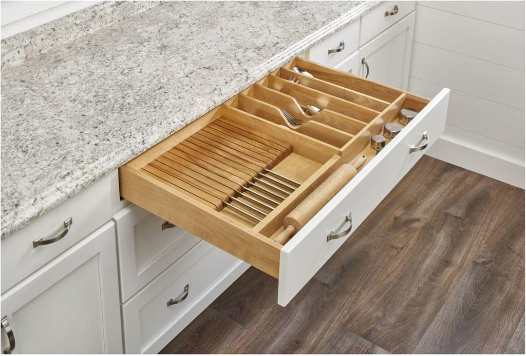 Natural Maple Wood Knife Block Drawer Insert Organizer C443523