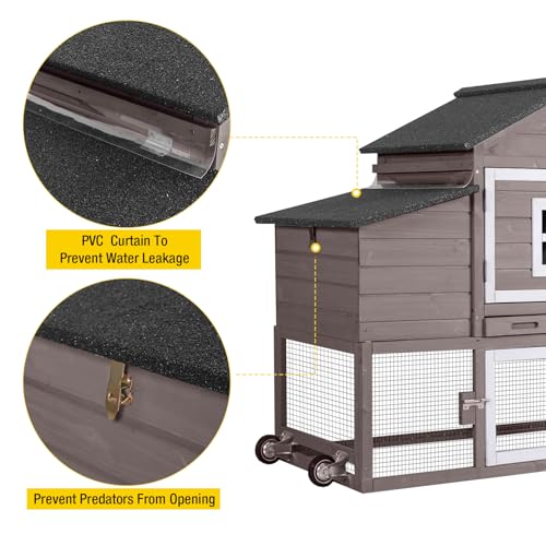Large Mobile Chicken Coop with Wheels M50400