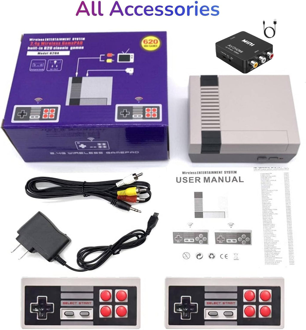 Classic Retro Games Console with Built in 620 Games and 2 Controllers V6376
