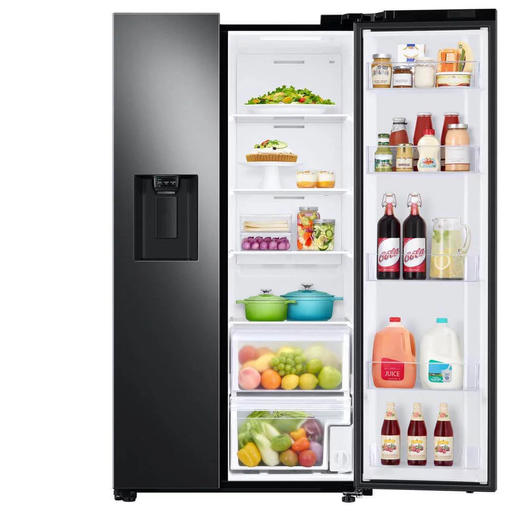 Black Stainless Steel Side-by-Side Refrigerator Q38049