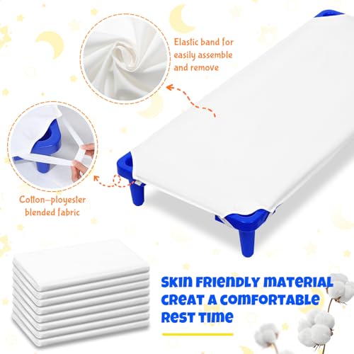 16 Pcs Stackable Toddler Nap Cots with Sheets Set O21983