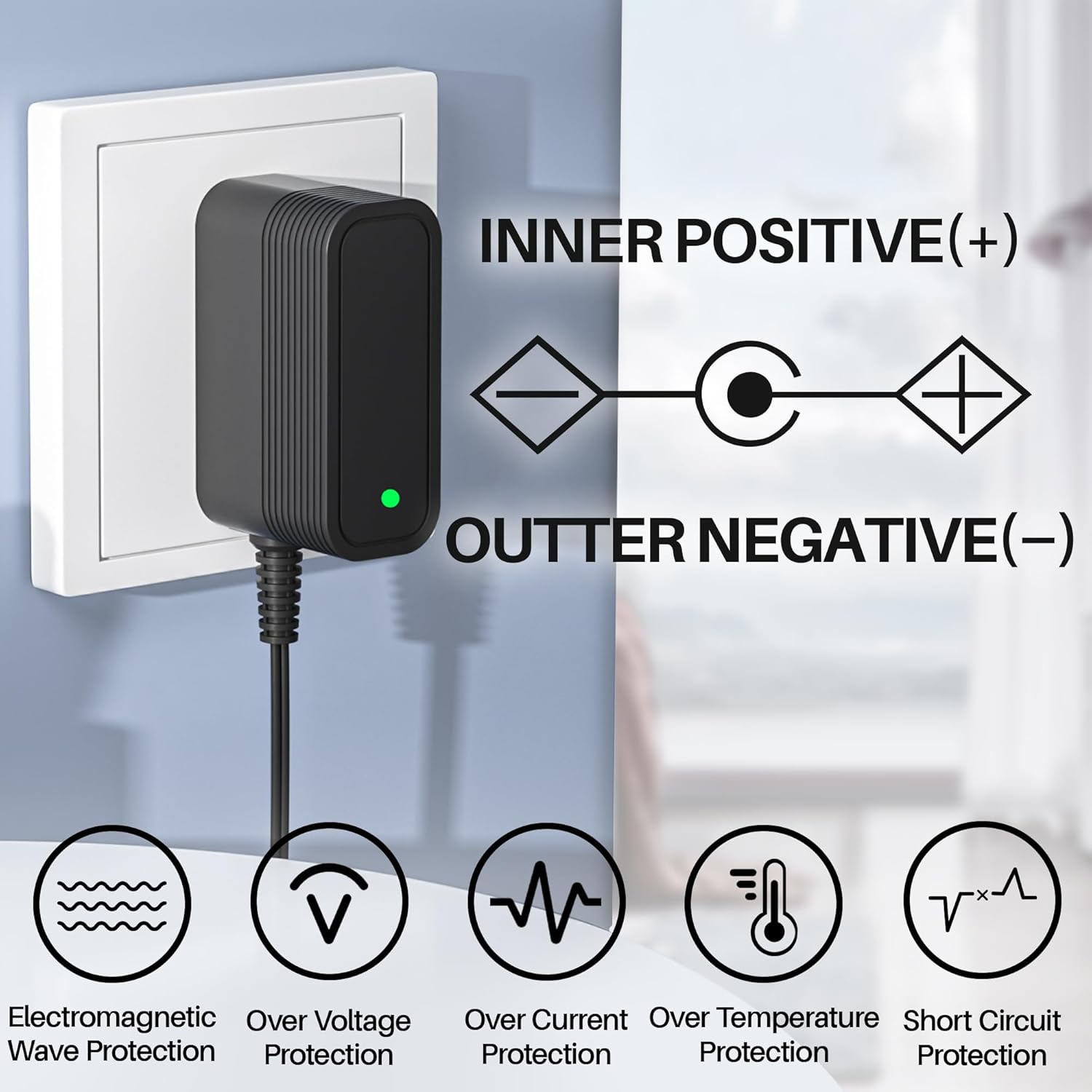 5V 1A AC Adapter Power Supply with 10 Interchangeable Jacks E60043