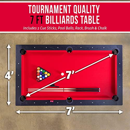 7 ft Pool Table with Wood Finish V481608