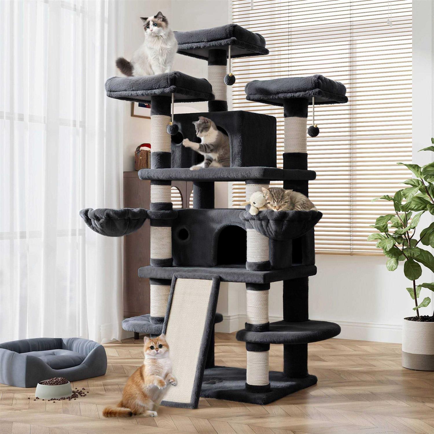 68 Inch Cat Tower with Scratching Posts L213822