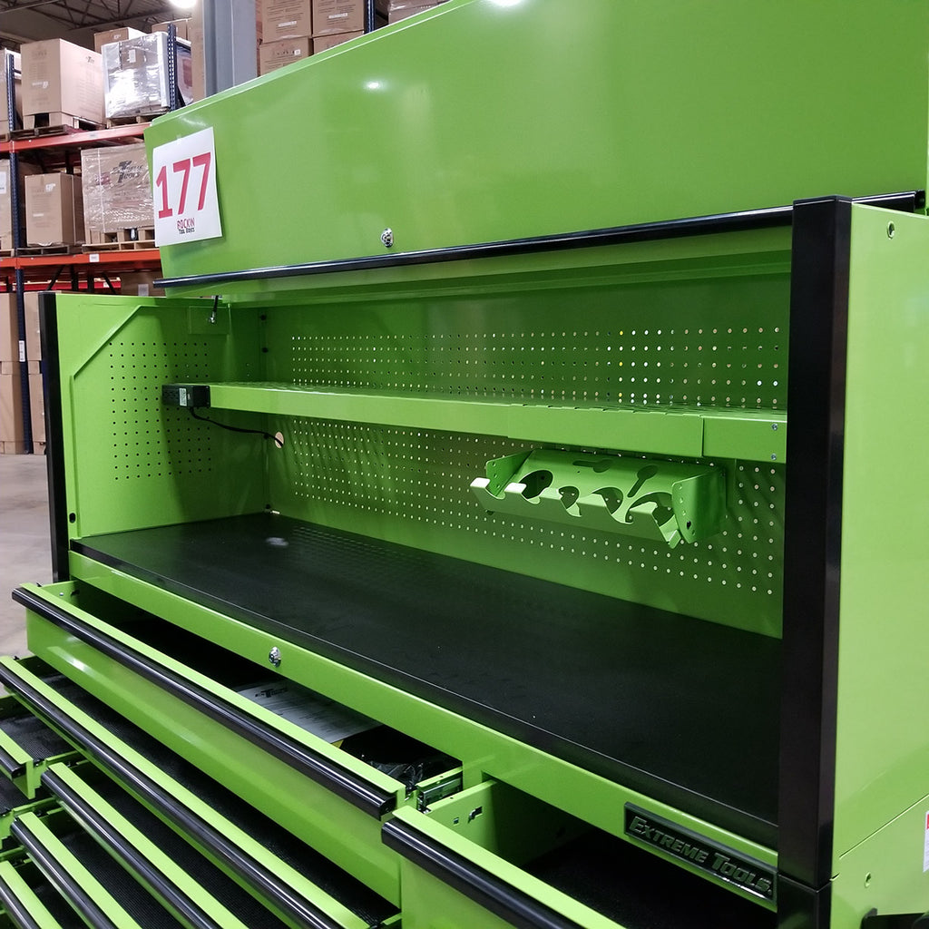 Green-Black Triple Bank Roller & Hutch Combo Toolbox V135