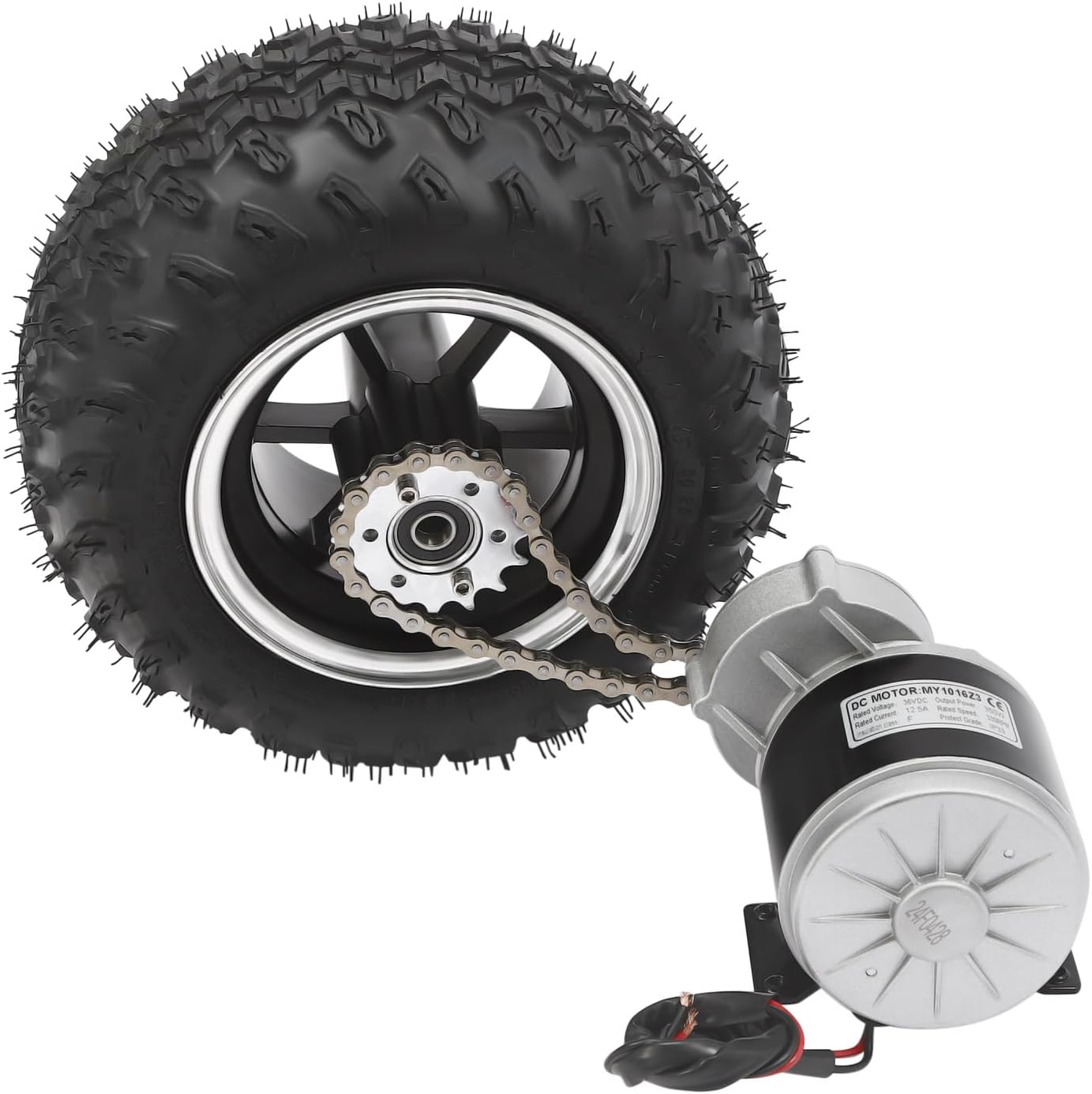 Dual 350W 36V Brush Gear Motors Double 10in Wheel Set with Digital Display Throttle V82107