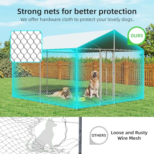 Extra Large Outdoor Dog Kennel with Waterproof Cover and Security Lock D958246