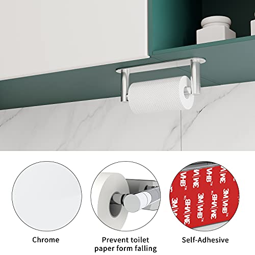 Brushed Nickel Toilet Paper Holder Stick On Stainless Steel and Zinc Alloy E93920