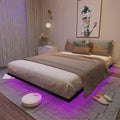 Queen Size Metal Platform Bed Frame with LED Lights A362