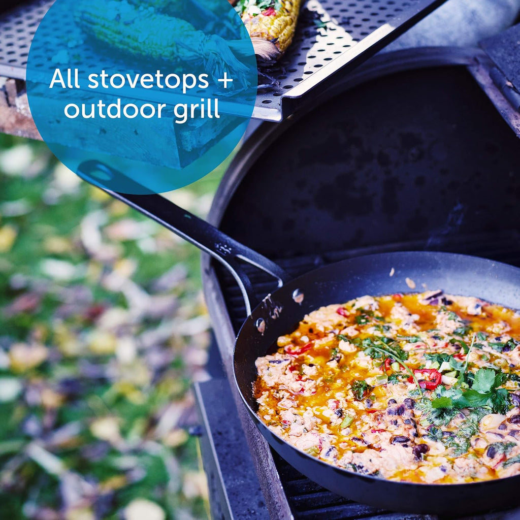 Black Steel Seasoned Carbon Steel Skillet, 12 P1729