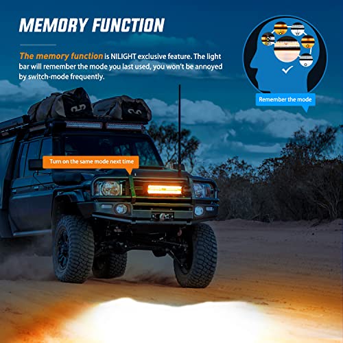 12 Inch 300W Spot Flood Combo LED Light Bar with 2 Pcs 4 inch 60W LED Pods and Wiring Harness X8987