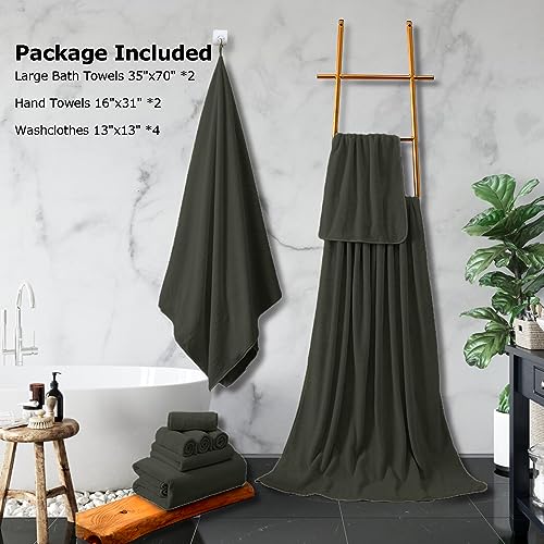 4 Pcs Oversized Black Microfiber Bath Towels 35x70 Inches M771897