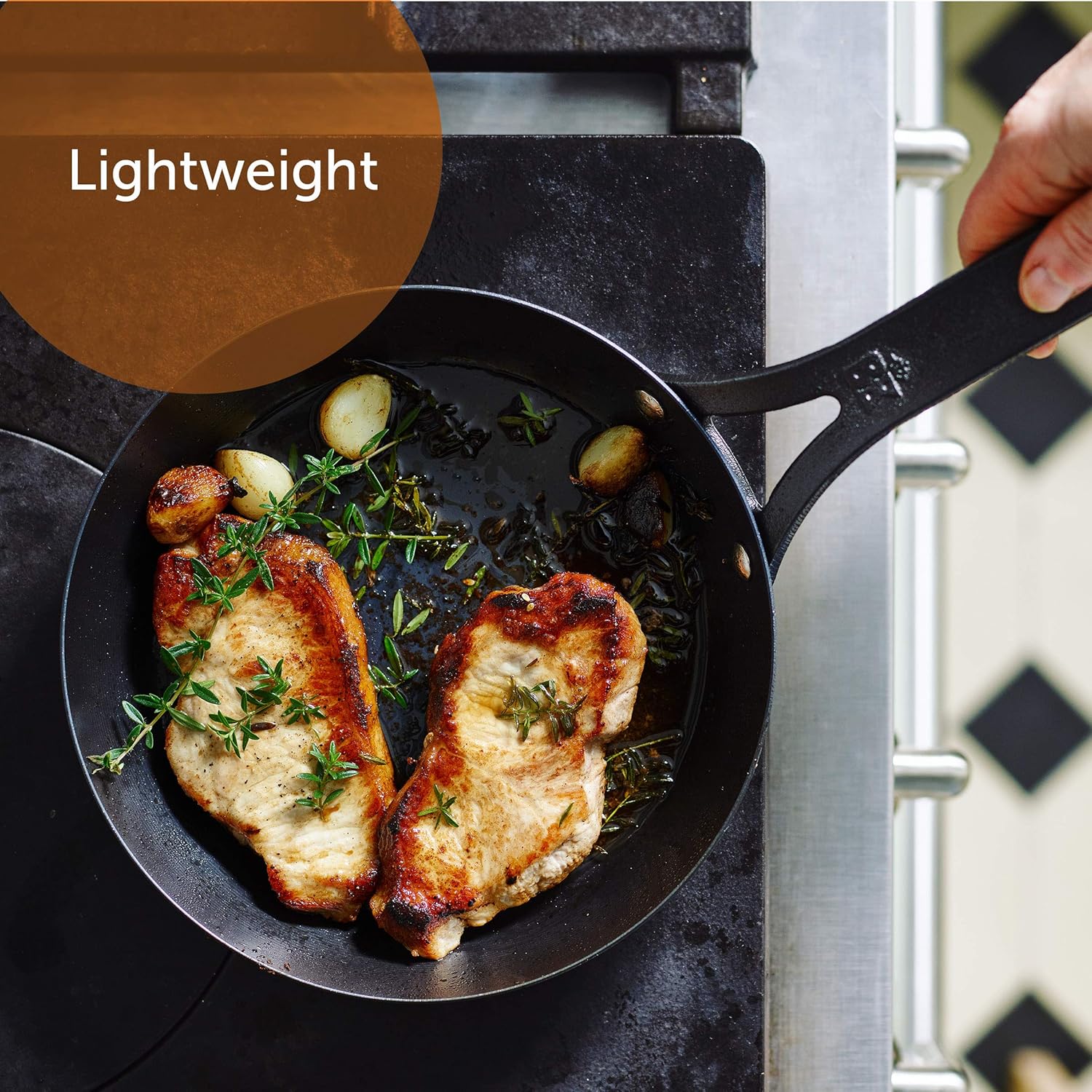 Black Steel Seasoned Carbon Steel Skillet, 12 P1729