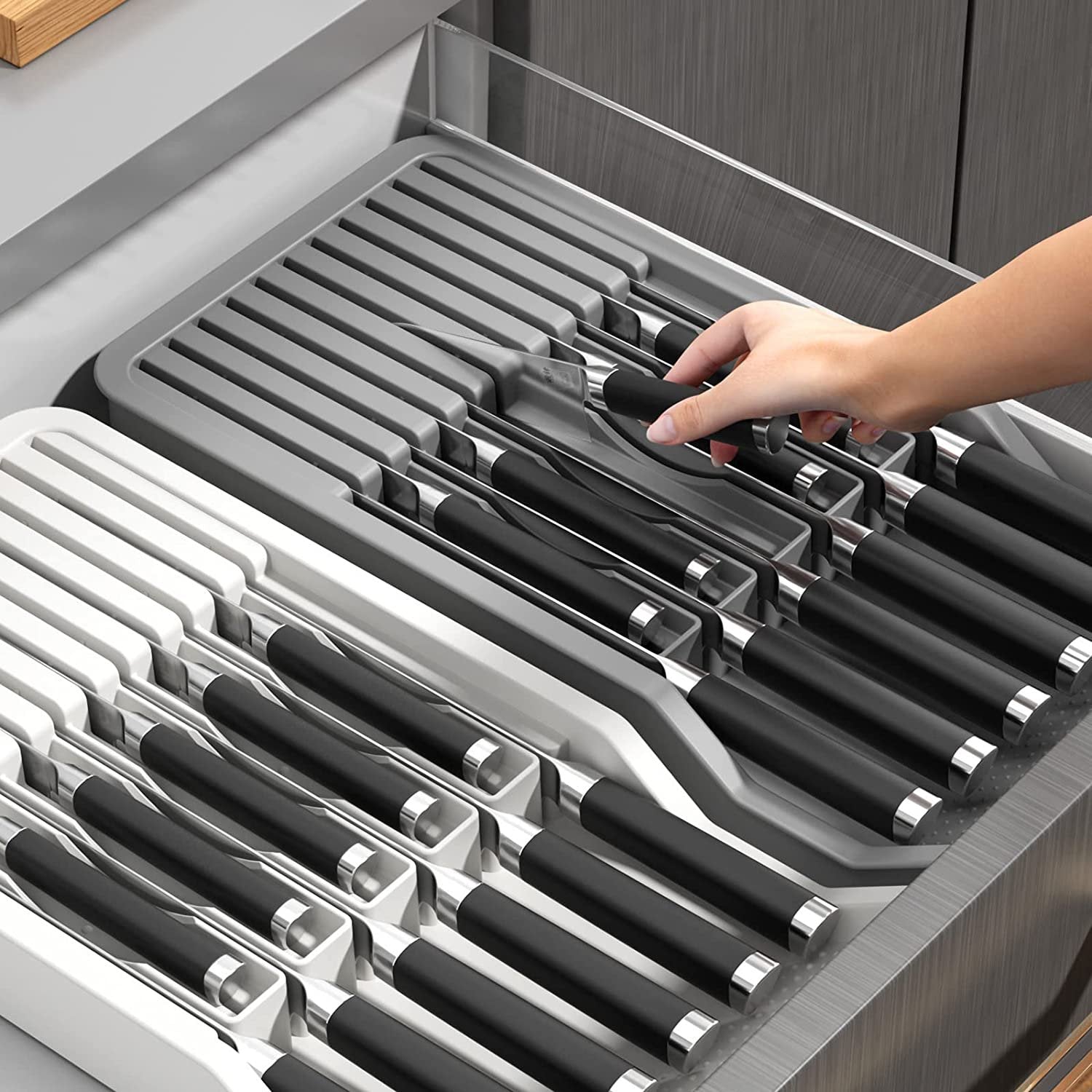 Plastic In Drawer Knife Block Holder for 11 Knives A2069