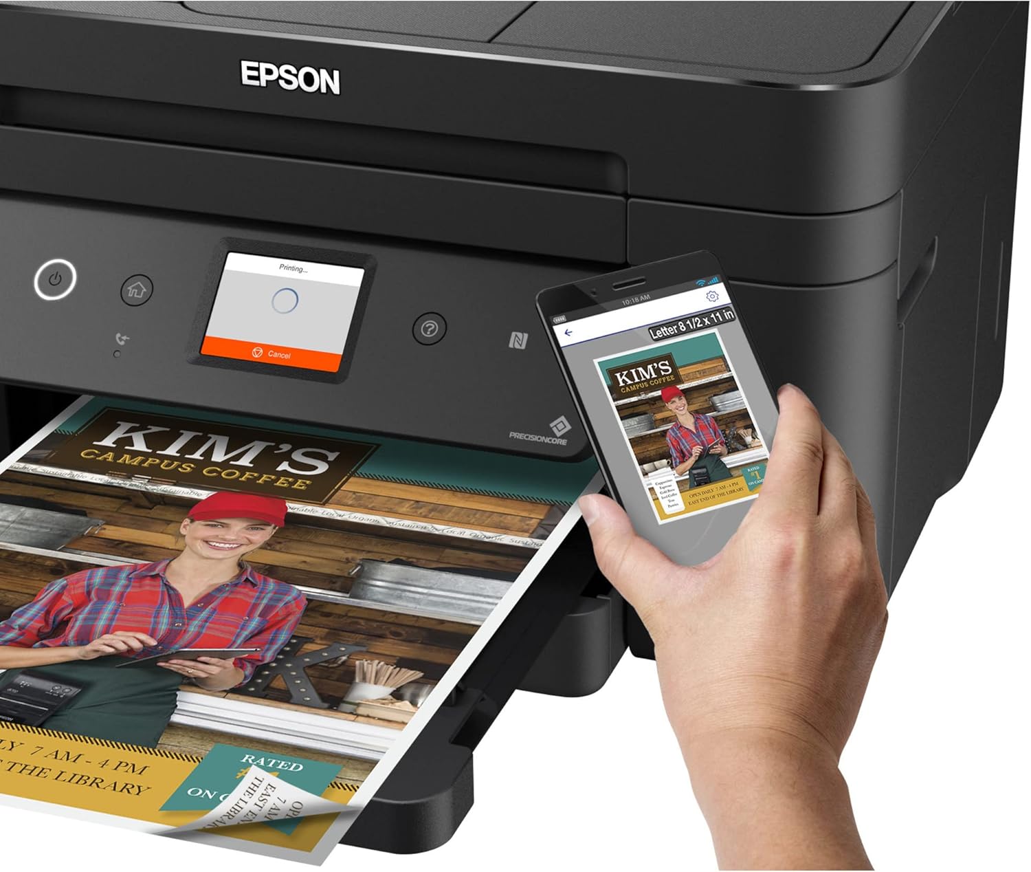 Wireless Color All-in-One Printer with Scanner, Copier, Fax J27343