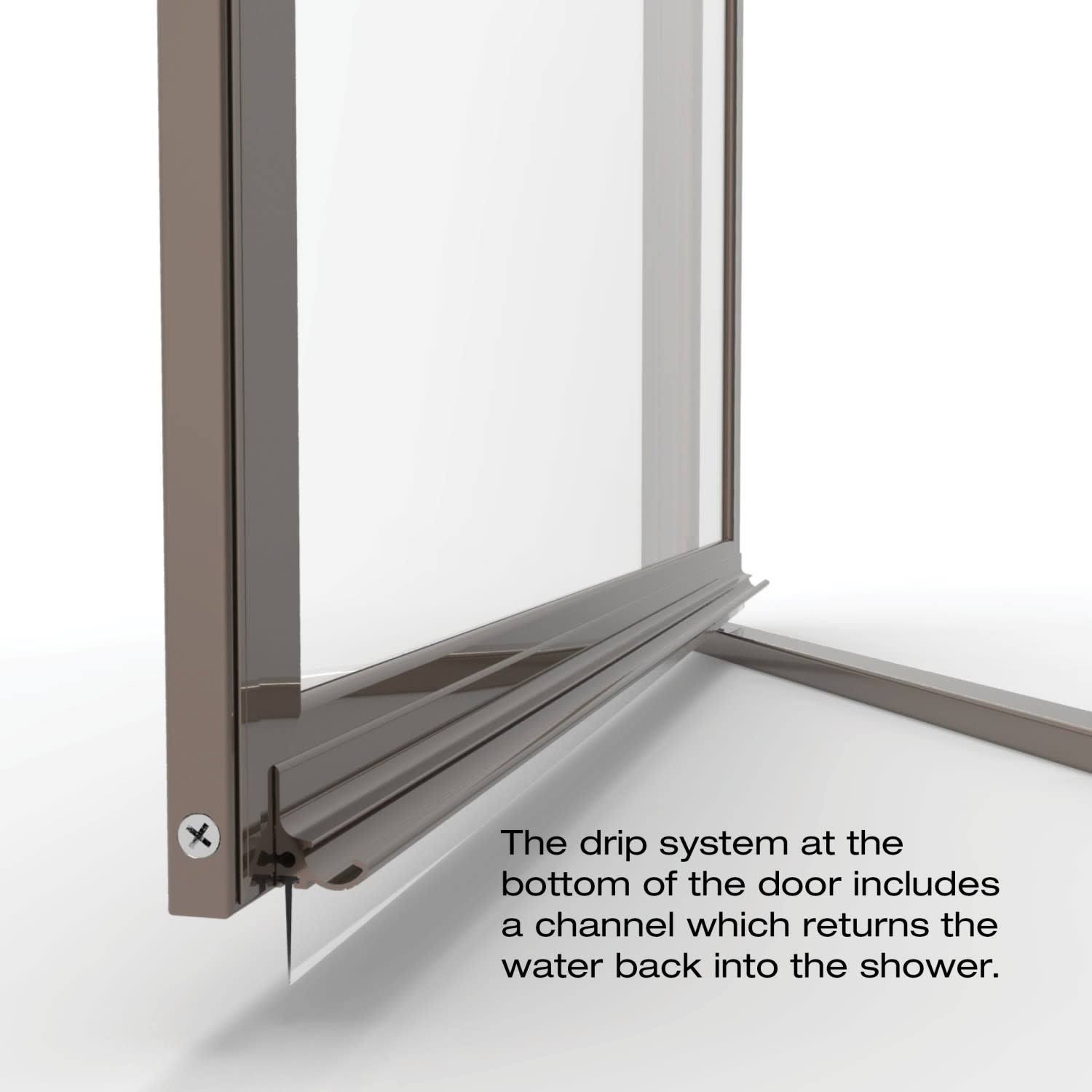 Pivot Framed Shower Door with Silver F301