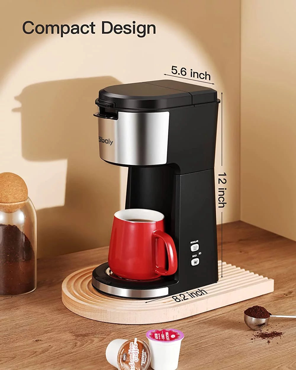 Single Serve Coffee Maker, Classic Black R45986