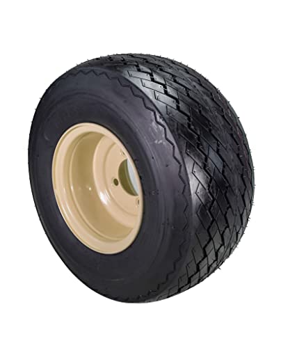 Set of 4 18x8.5-8 Beige Golf Cart Wheels and Tires Combo E793407