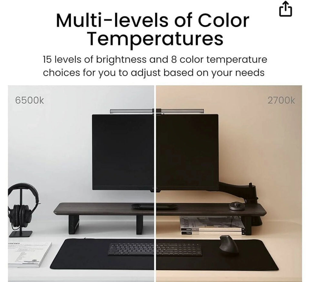LED Computer Monitor Light Lamp with Desktop Dial F394092