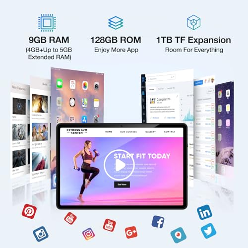 11 Inch Android Tablet with 9GB RAM 128GB ROM, 4G Cellular, Octa Core, 8000mAh O356