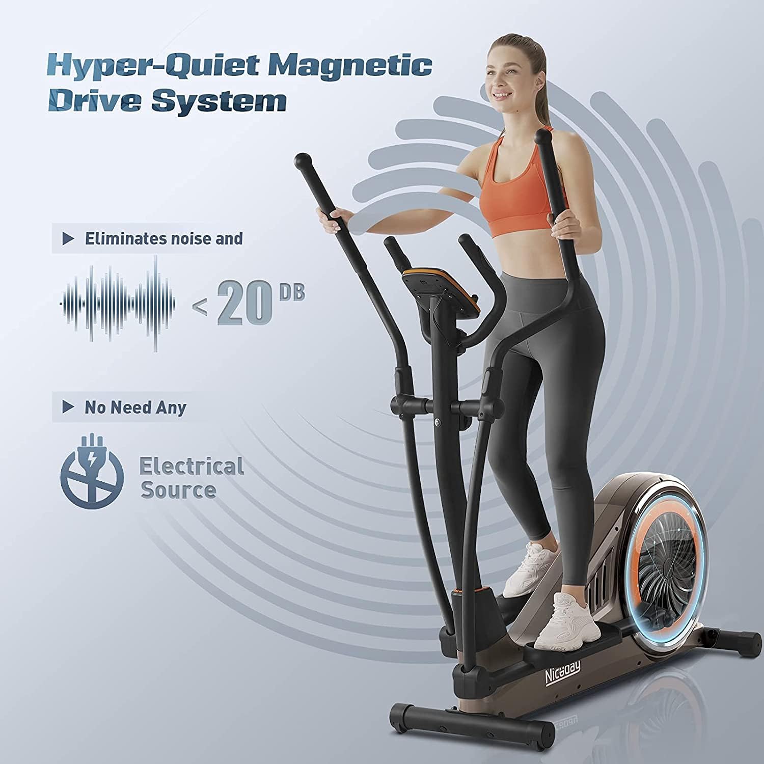 16 Resistance Levels Elliptical Machine and Recumbent Exercise Bike L306100