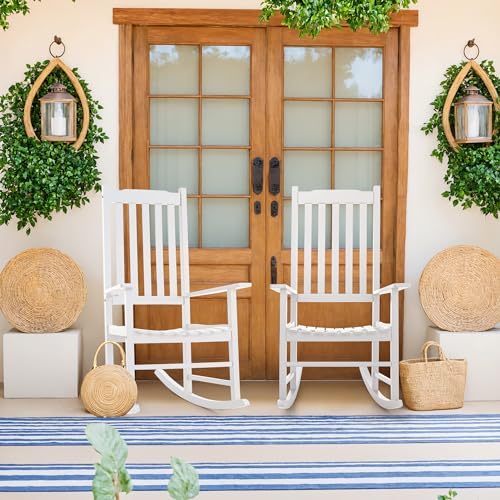 Brown Acacia Oversized Outdoor Rocking Chair Q64656