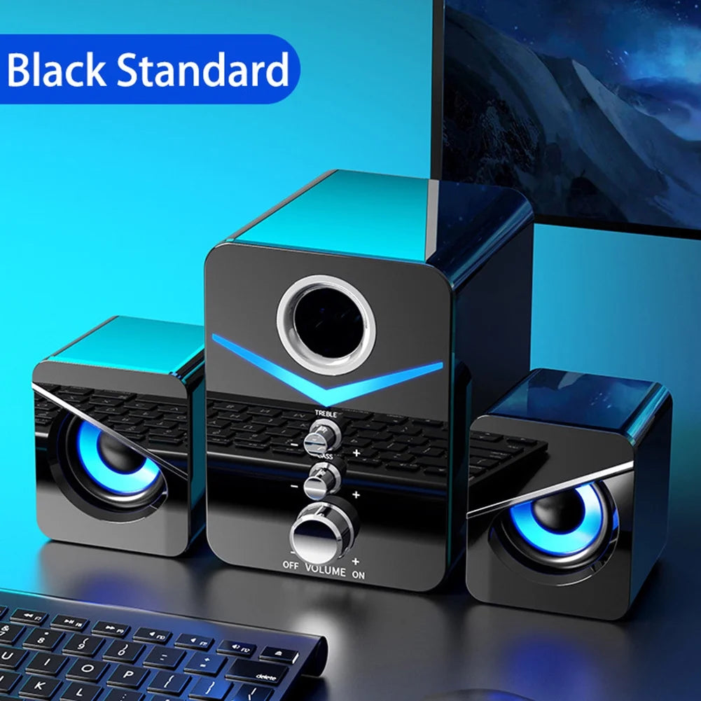 Black USB-Powered 2.1 Mini Multimedia Speakers System, Set of 3 K13874