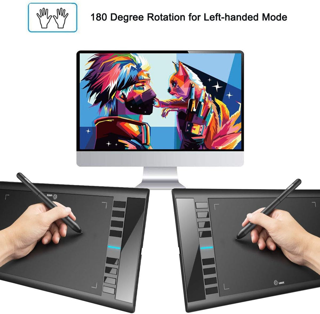 10 x 6 inch Graphics Drawing Tablet with 8 Hot Keys I719556