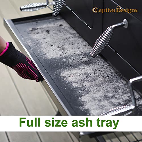 Extra Large Charcoal BBQ Grill with 2 Foldable Side Tables M877255